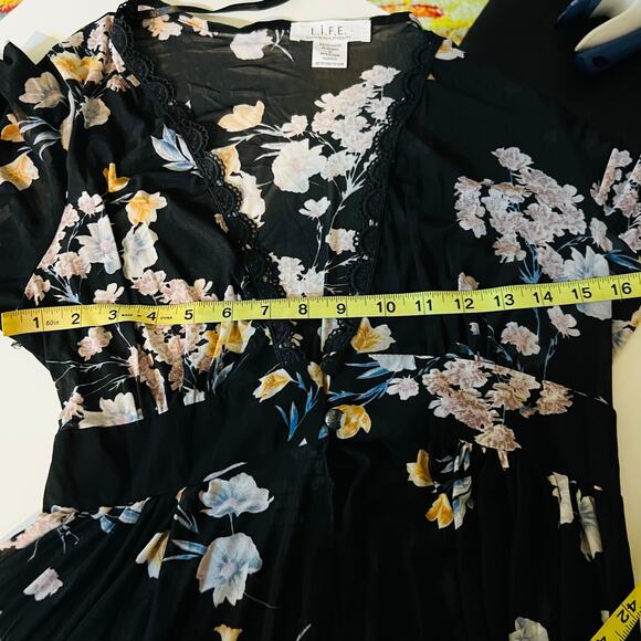 Life Is For Eternity Floral V Neck Hi Low Kimono Maxi Top Size M Medium NWT - Picture 5 of 6
